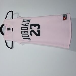 Jordan 23 Girls Sleevless T Shirt Jersey Dress Pink Black White Size Medium NWT